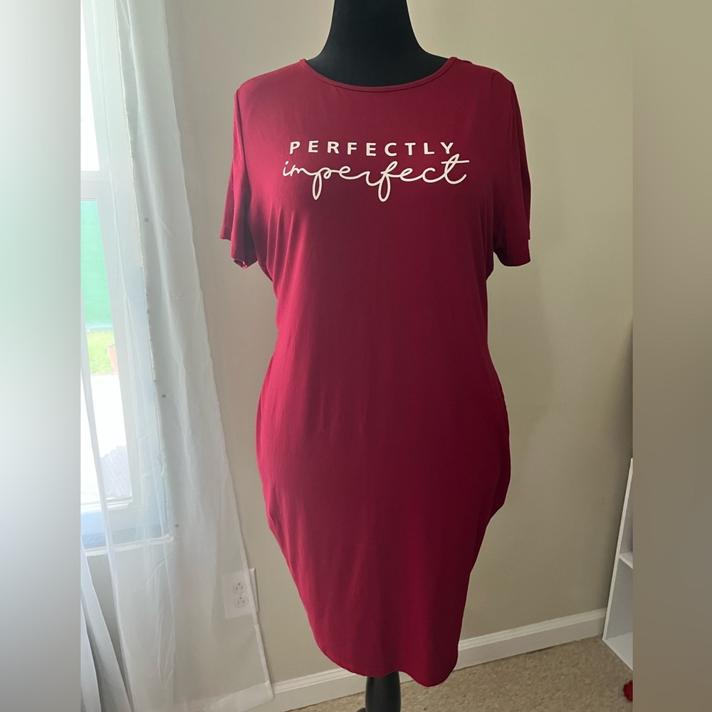 SHEIN Burgundy Midi Dress